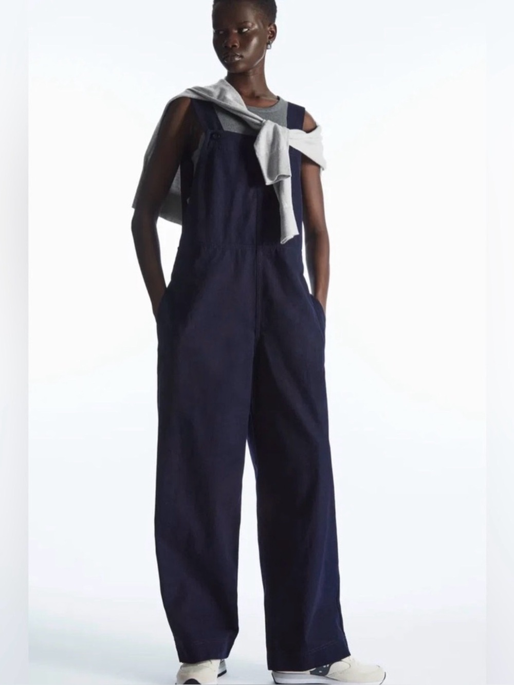 COS Wrap-Back Wide-Leg Dungarees Overalls Navy Size Small